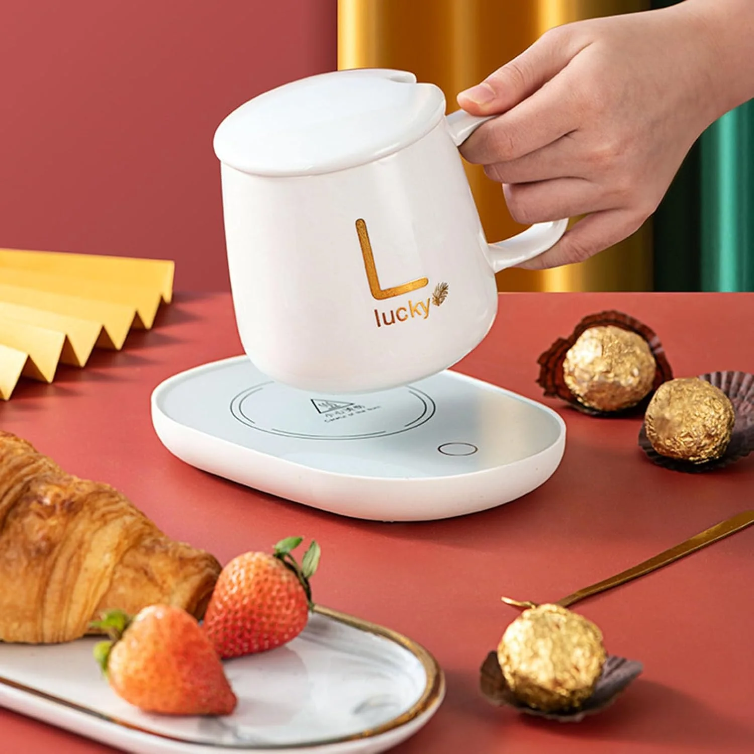 Chauffe Tasse ,Chauffe Tasse à Café 55 Degrés de Température -   سخان الكؤوس الكهربائي الذكي  لتسخين الحليب و  القهوة 55 درجة