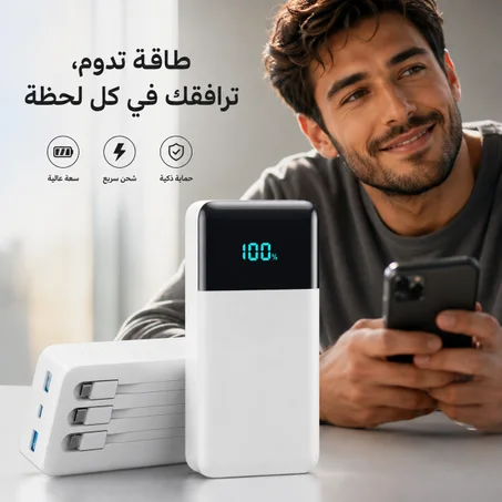 باور بانك متعدد الكابلات 4 في 1