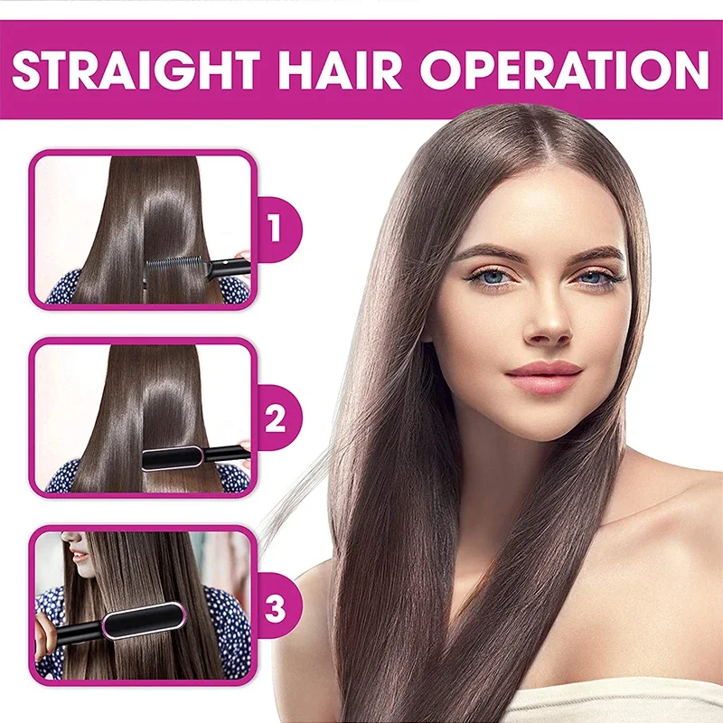 straight comb فرشاة شعر كهربائية 2 في 1