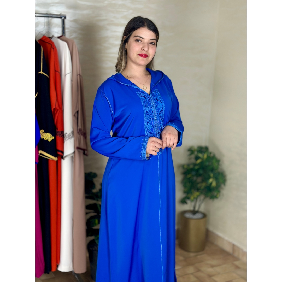جلابة هماوية لون ف لون ، تطريز فخم