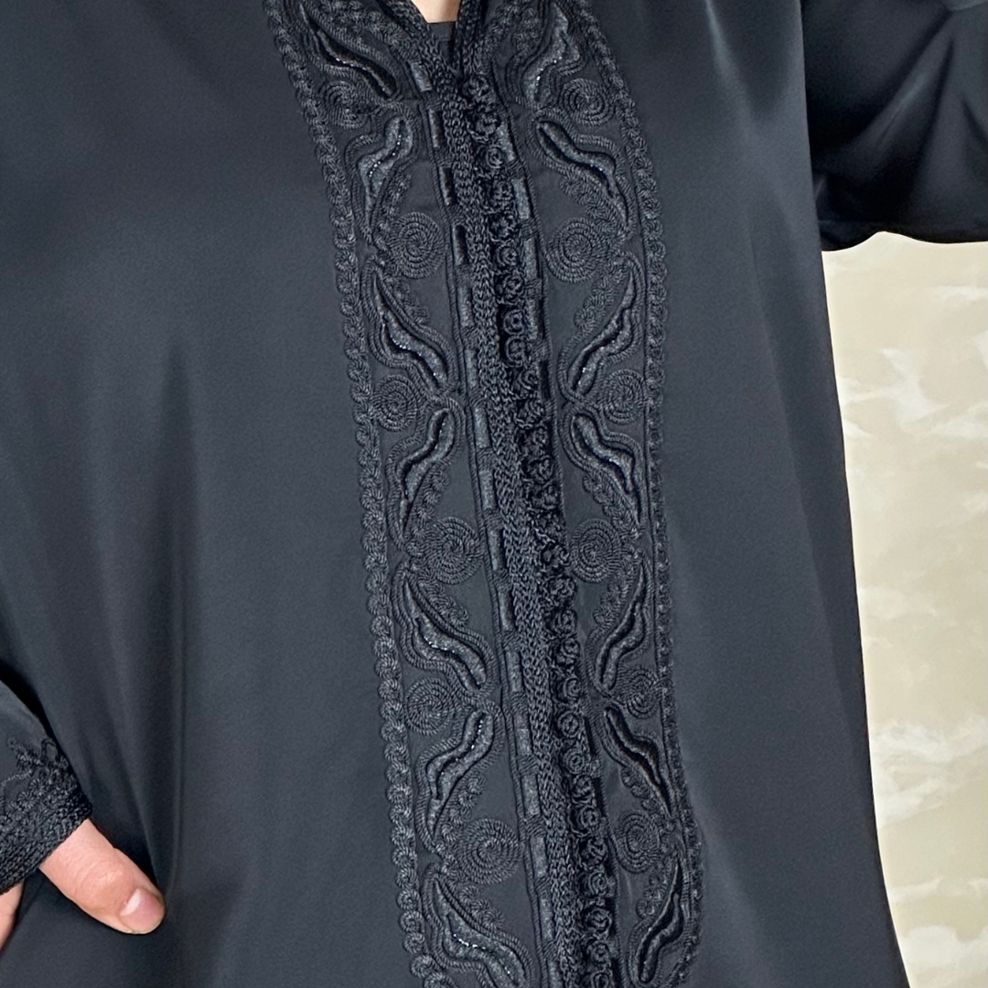 جلابة هماوية لون ف لون ، تطريز فخم