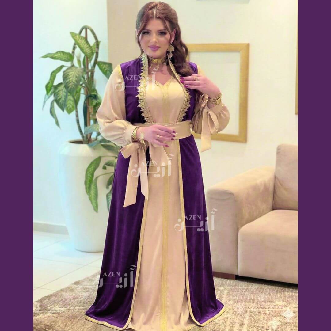 قفطان هماوي 2 بياس – قميص و كاب موبرا مع الحزام