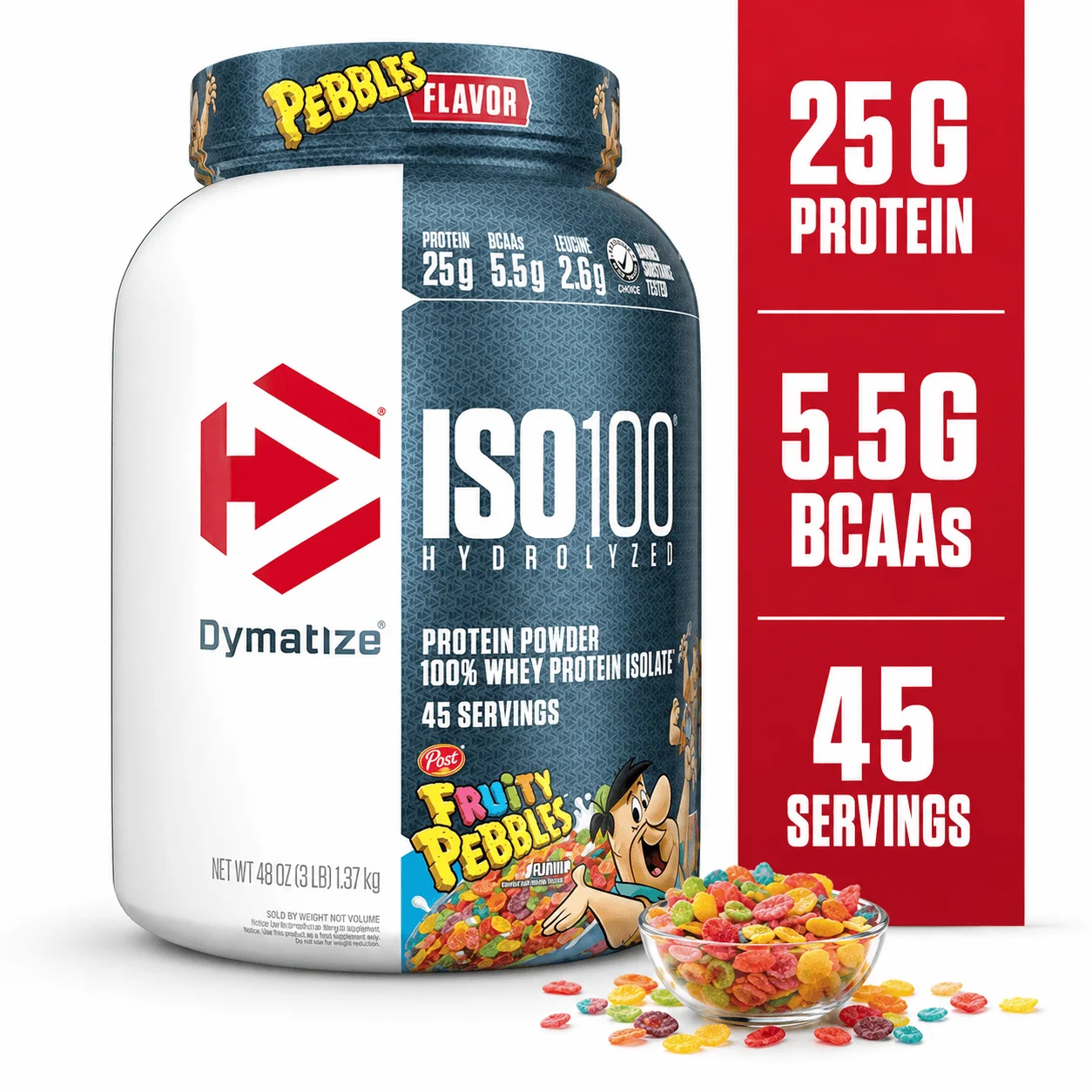 ISO 100 Hydrolyzed 1.37kg Dymatize – 100% Whey Protein Isolate Hydrolysé (25g Protéine, 5.5g BCAA, 42 doses, Gluten Free) | Maghreb Nutrition
