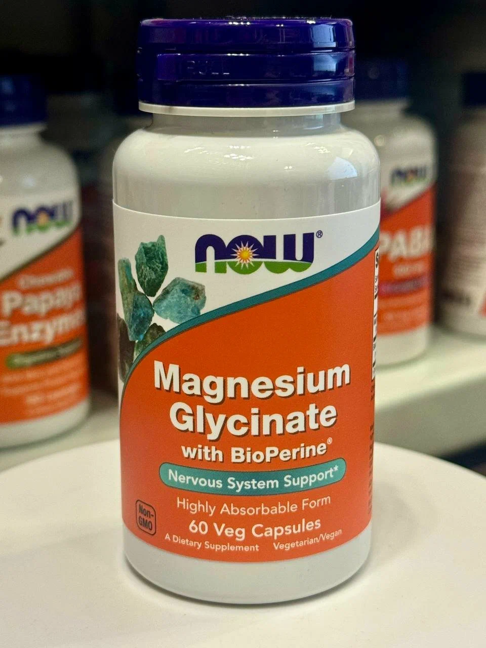 NOW Foods, Glycinate de magnésium avec BioPerine®, 60 capsules végétariennes