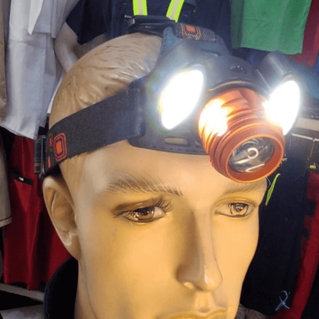 كاشف رأس احترافي بإضاءة قوية للعمل الليلي