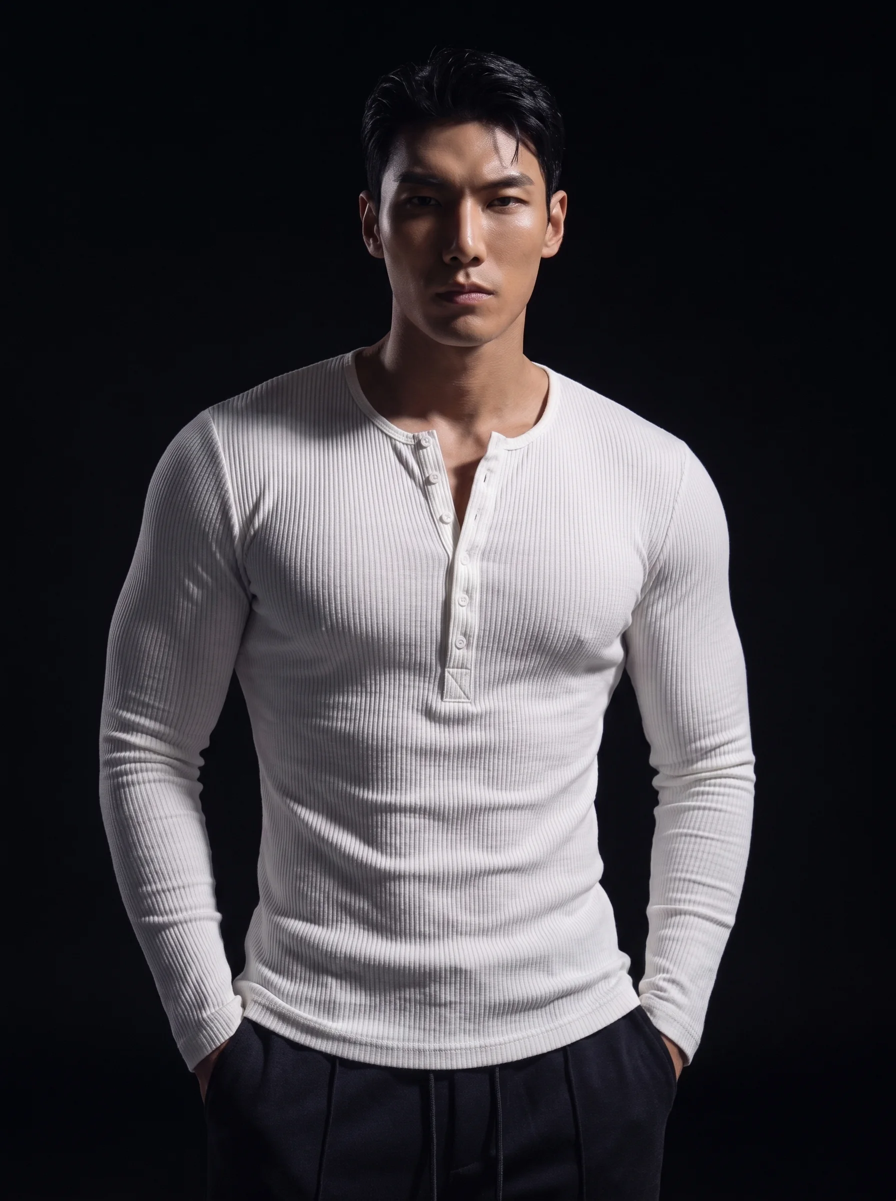 Henley Long Sleeve Tricot  (Premium Edition)