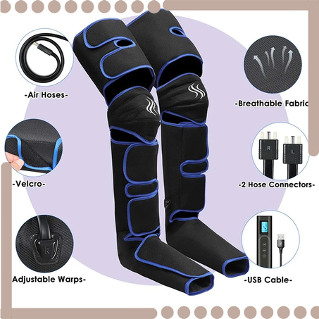 stores/07af045ab6e2eda2a0cf49c495f7057f/products/FUjLnno6VckWoVRgl5EgDVrFgkQWn4wLXbfVYYEN.png جهاز تدليك الساقين بضغط الهواء 360 درجة, آلة مساج لتعزيز الدورة الدموية تدليك الجسم واسترخاء العض