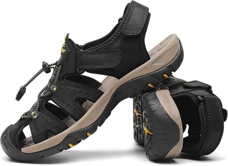 صندل رياضي جلد للرجال للمشي لمسافات طويلة