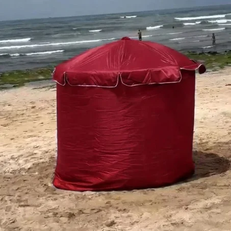 🏖️ باراسول الشاطئ مع ستائر – ظل، خصوصية وراحة في كل خرجة