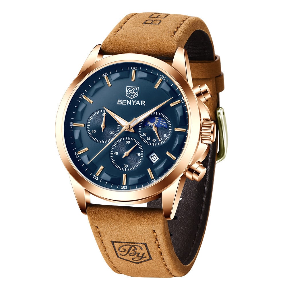 BENYAR BY-5160 montre homme cuir