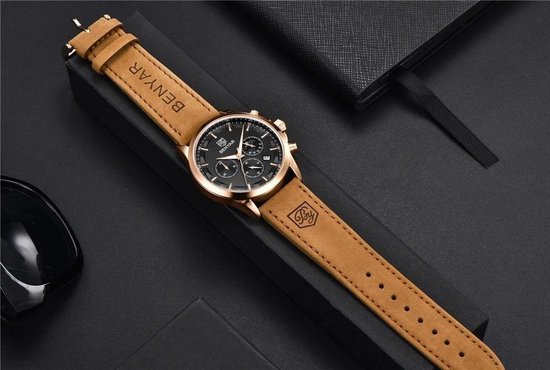 BENYAR BY-5160 montre homme cuir