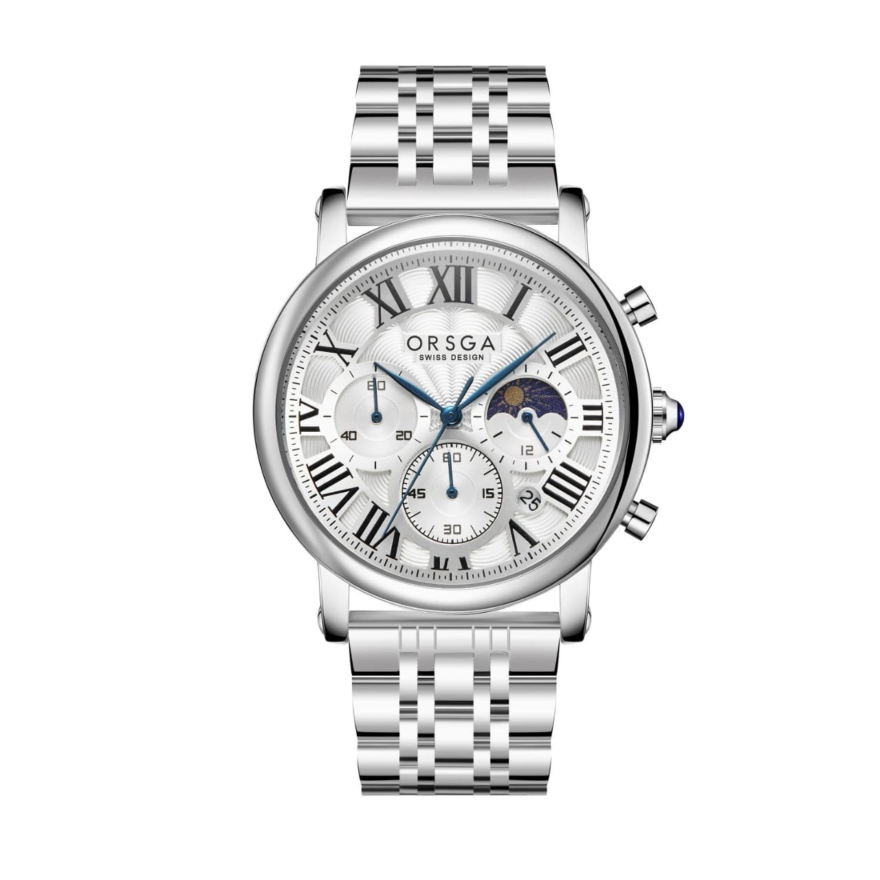 -Orsga montres Montre-bracelet analogique minimaliste en acier inoxydable-