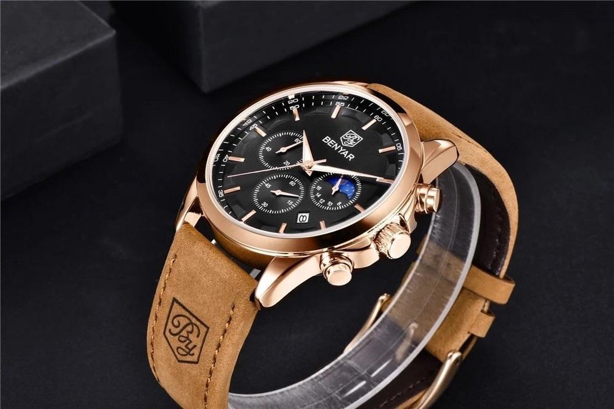 BENYAR BY-5160 montre homme cuir