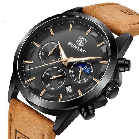 BENYAR BY-5160 montre homme cuir