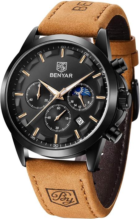 BENYAR BY-5160 montre homme cuir