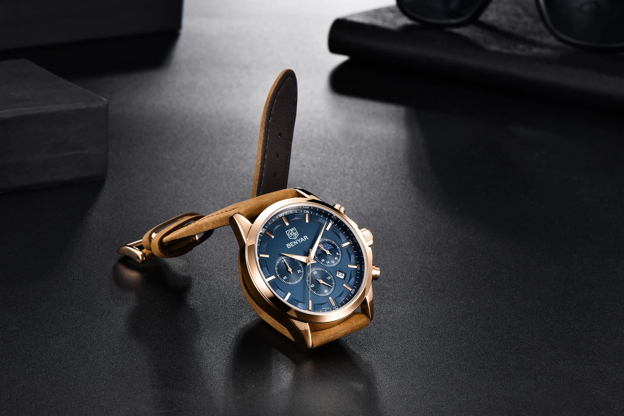 BENYAR BY-5160 montre homme cuir
