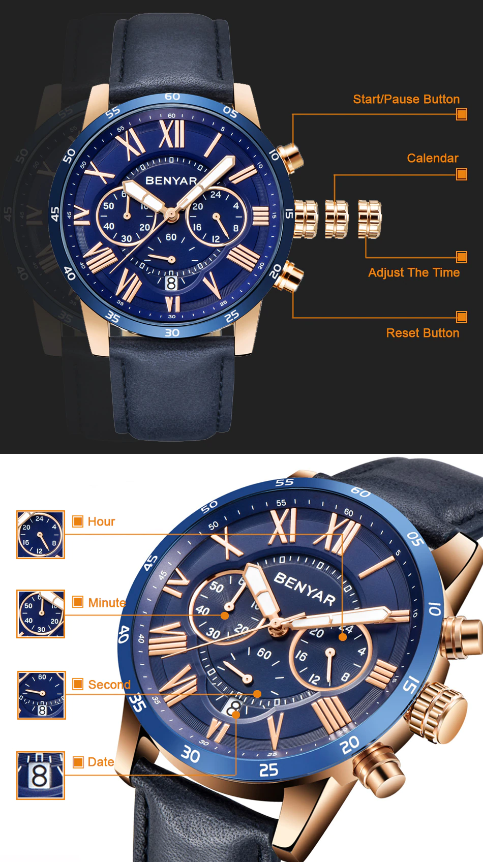 BY-5139 BENYAR montre homme