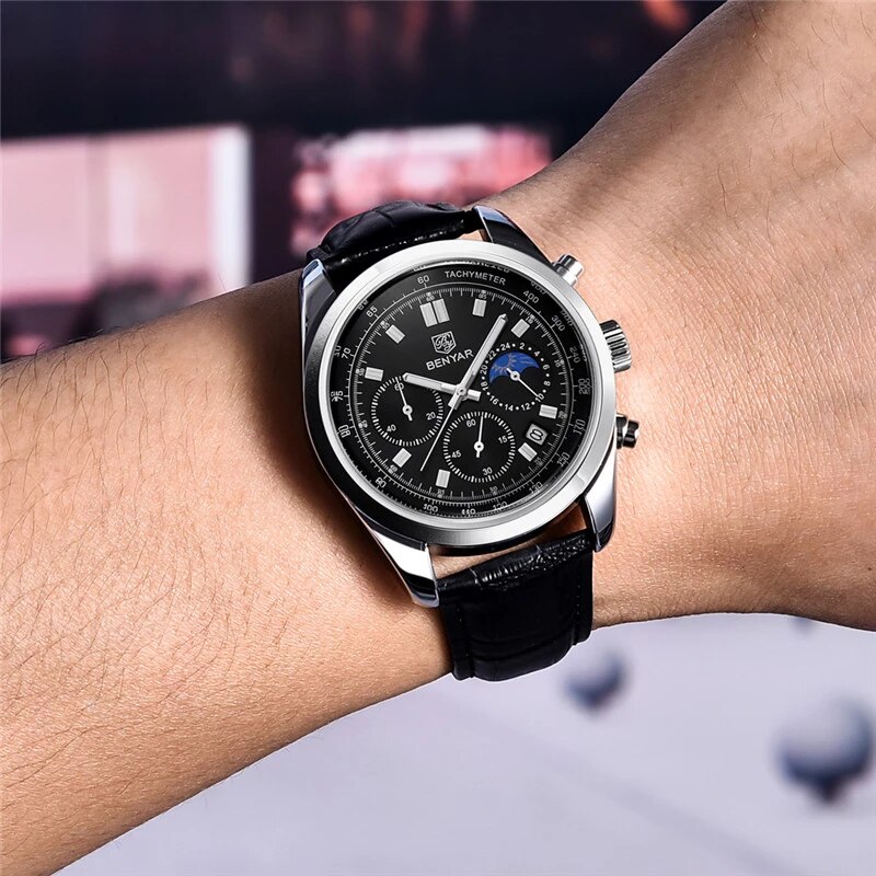 montre hommes BY-5193 en cuir