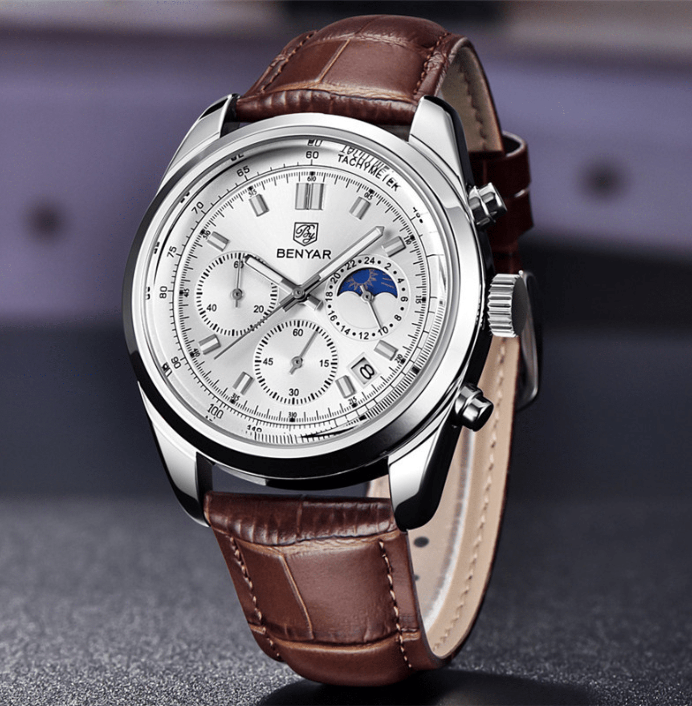 montre hommes BY-5193 en cuir