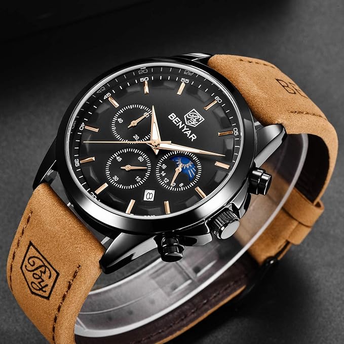 BENYAR BY-5160 montre homme cuir