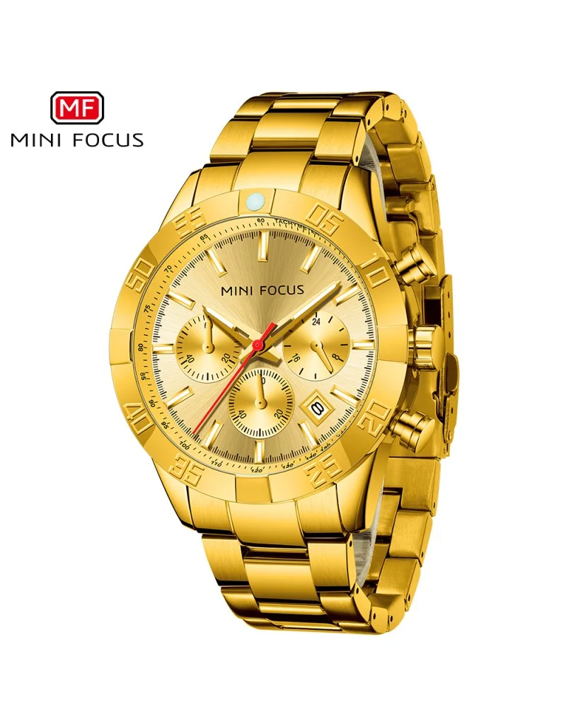 MINI FOCUS MF0416G  - ساعة فاخرة للرجال بسوار من الفولاذ المقاوم للصدأ montre homme