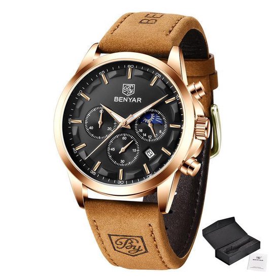 BENYAR BY-5160 montre homme cuir