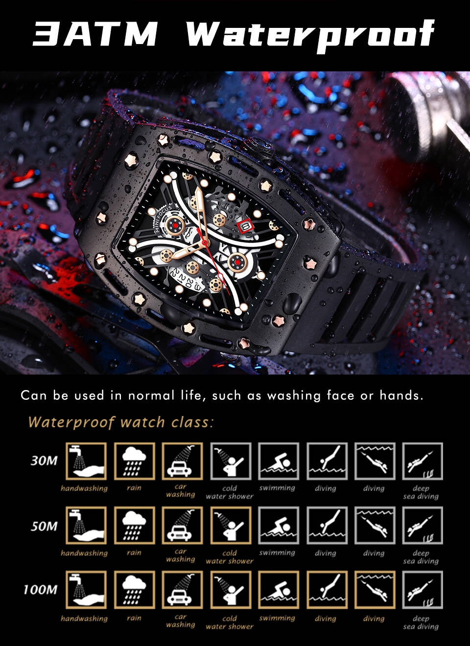 montre hommes sport de lux mini focus MF0420G