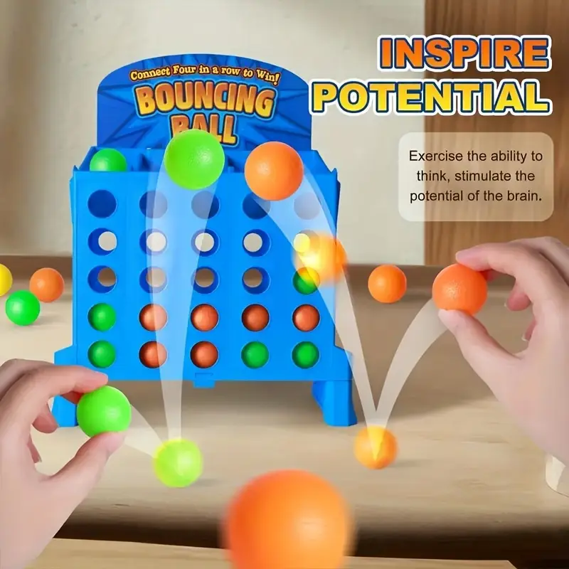 Jeu de Balles Rebondissantes pour 2 Joueurs - Amusement Interactif en Famille et à la Fête, Jouet de Table Détente avec des Balles Colorées, Planche Bleue & Mécanisme de Lancement, Parfait po