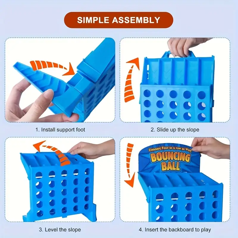 Jeu de Balles Rebondissantes pour 2 Joueurs - Amusement Interactif en Famille et à la Fête, Jouet de Table Détente avec des Balles Colorées, Planche Bleue & Mécanisme de Lancement, Parfait po