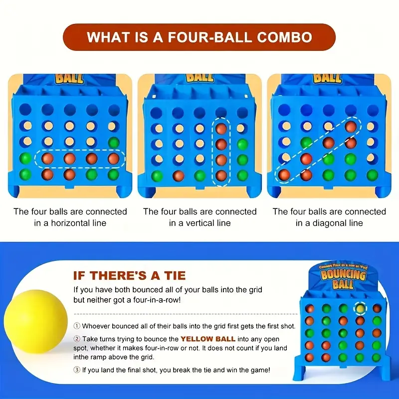 Jeu de Balles Rebondissantes pour 2 Joueurs - Amusement Interactif en Famille et à la Fête, Jouet de Table Détente avec des Balles Colorées, Planche Bleue & Mécanisme de Lancement, Parfait po
