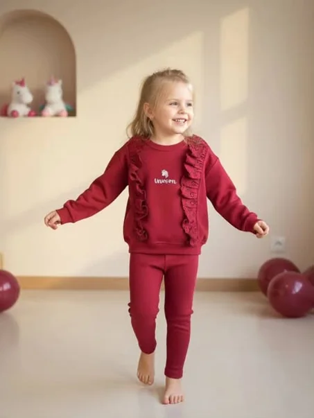 Ensemble unicorne rouge