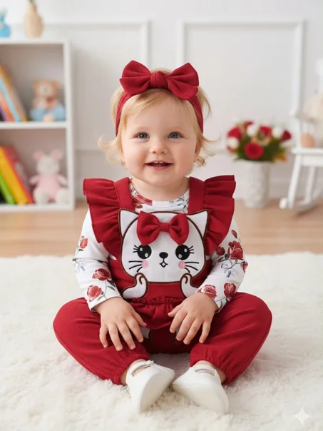 Kitty Bloom rouge 3 piéces