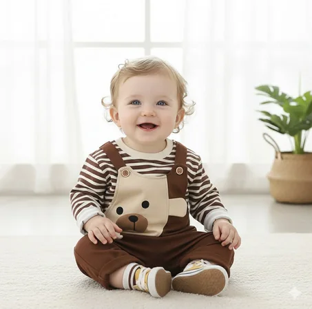 Salopette Mixte Ourson Doux marron