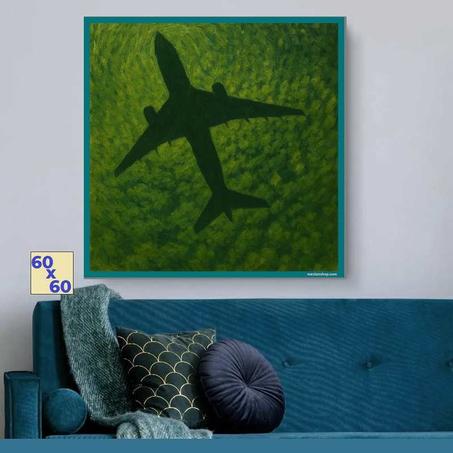 ظلال طائرة تطير فوق غابة إستوائية