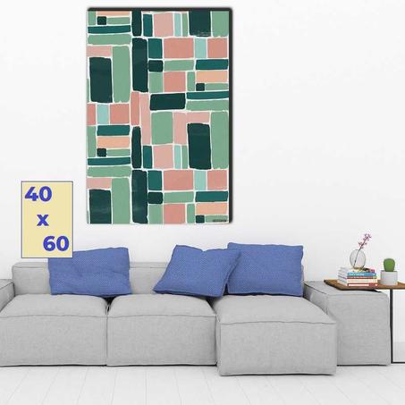 لمسات تجريدية بالأخضر و الزهري