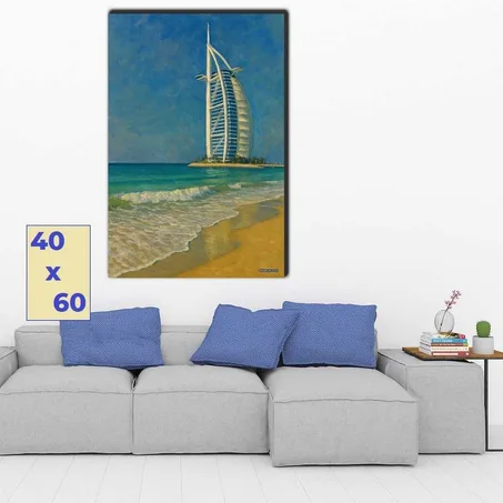 برج العرب من شاطئ الغروب في دبي