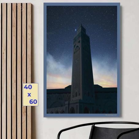 مسجد الحسن الثاني في ليلة هادئة