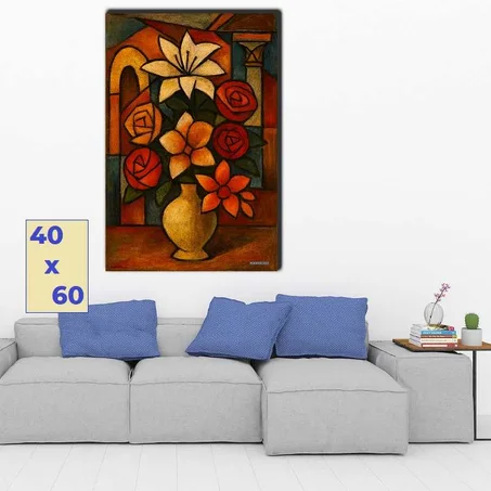 زهور زاهية في مزهرية