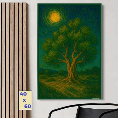 شجرة أركان عريقة تحت ضوء القمر