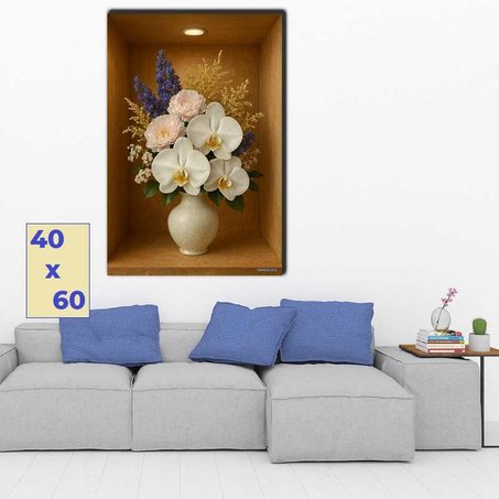 منصة عرض فاخرة للأزهار بإضاءة خافتة