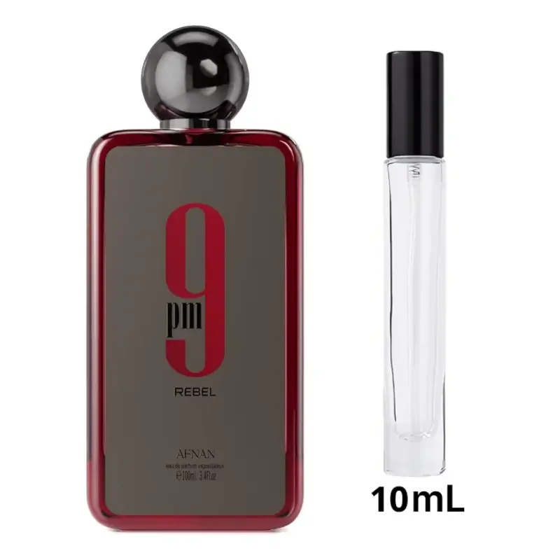 Afnan 9 PM Rebel – Decant 10mL | عطر رجالي قوي و فاخر للاستخدام اليومي و المناسبات