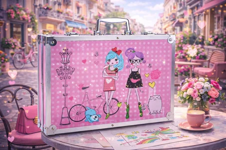 حقيبة أدوات رسم متكاملة للأطفال في شنطة ألمنيوم