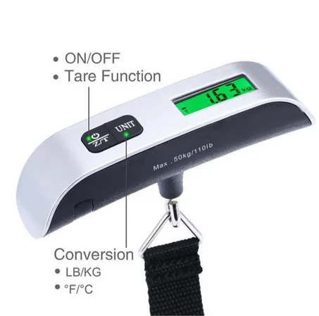 Pèse de bagage électronique portable avec écran LCD numérique  ميزان الأمتعة الإلكتروني المحمول لوزن الحقائب