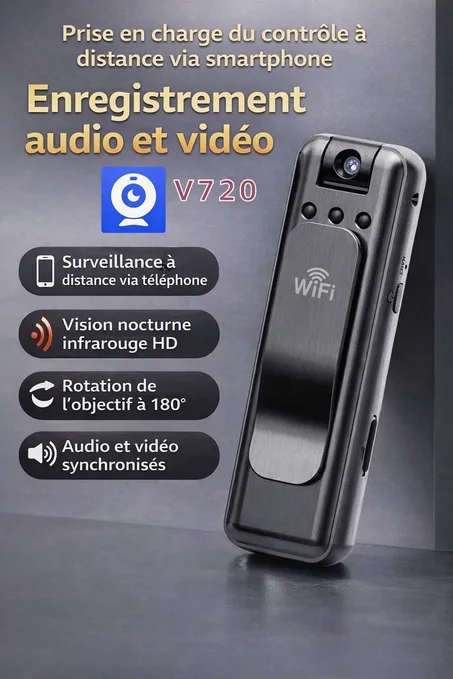Mini Caméra Espion WiFi HD – Surveillance Discrète 180°