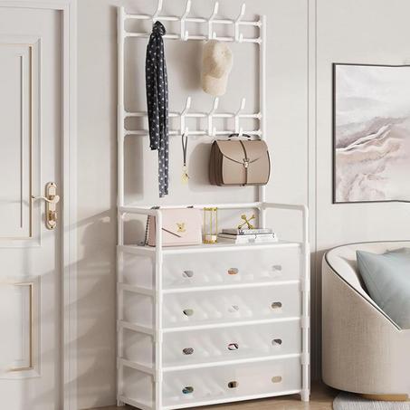 نظم مدخل منزلك بذكاء: رف ملابس وأحذية 4 في 1