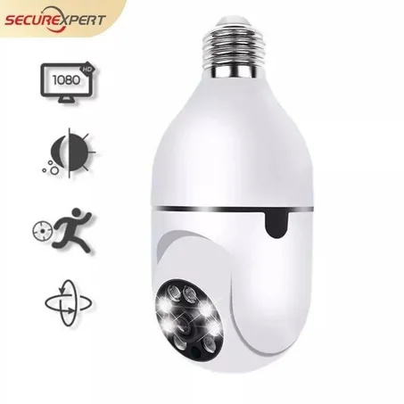 كاميرا مراقبة بمصباح قابلة للدوران 360 درجة