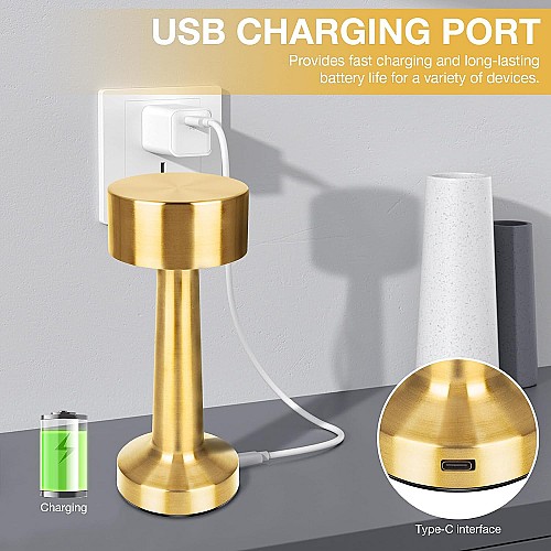 Lampe de Table Sans Fil Rechargeable USB