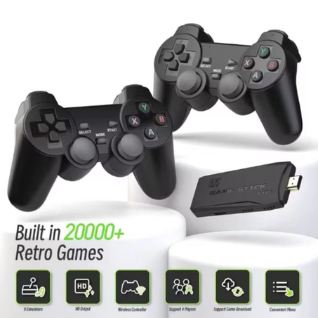Game Stick Console de 20 000 Jeux Retro + 2 Manettes Sans Fil