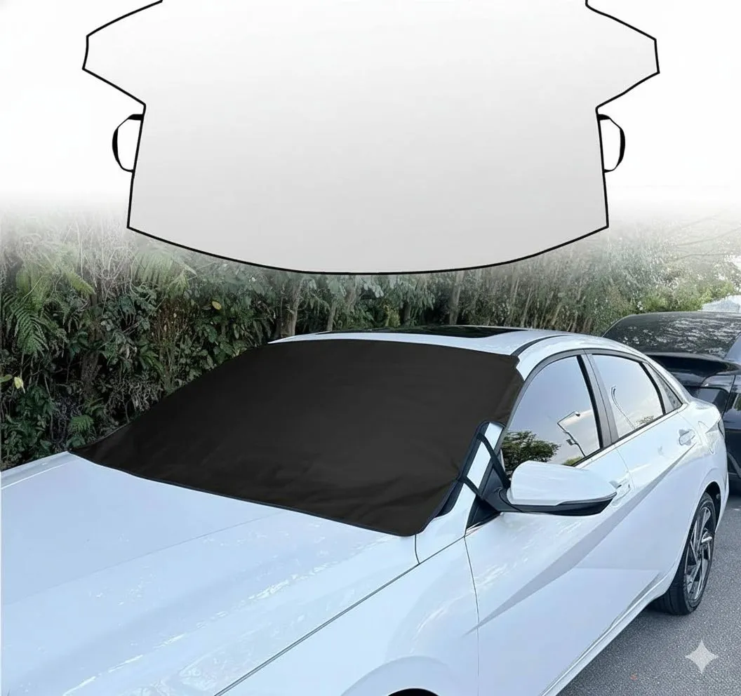 غطاء حماية الزجاج الأمامي من الشمس والمطر و جميع الاوساخ  + حامي المقود هدية مجانية