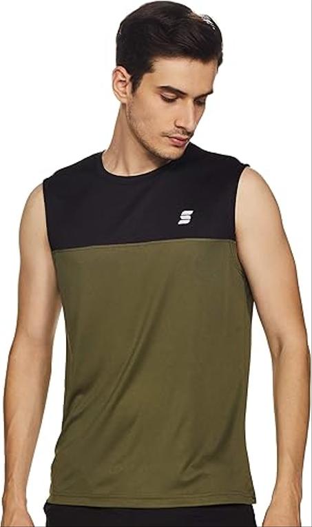 تيشيرت رياضي بدون اكمام بقصة عادية متعدد الالوان للرجال من أمازون براند سايماكتيف